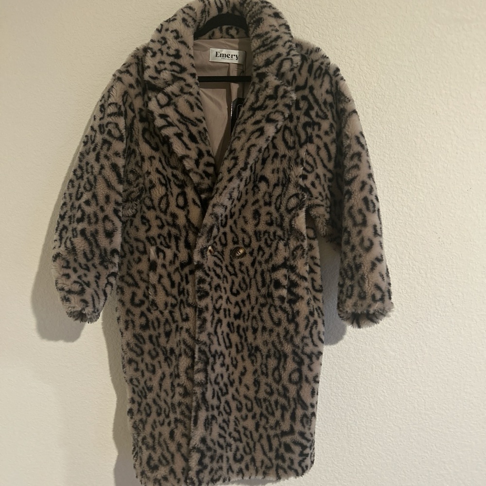 Leopard Print shearling coat